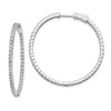 Lex & Lu Sterling Silver w/Rhodium CZ In & Out Hinged Hoop Earrings LAL45291 - Lex & Lu