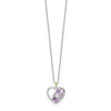 Lex & Lu Sterling Silver & 14K Amethyst and Topaz and Diamond Necklace - 2 - Lex & Lu