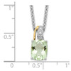 Lex & Lu Sterling Silver & 14K Green Quartz and Diamond Necklace - 3 - Lex & Lu