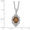 Lex & Lu Sterling Silver&14K Smoky Quartz White Topaz and Diamond Necklace - 3 - Lex & Lu