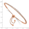 Lex & Lu Sterling Silver Rose Gold-plated CZ 5'' to 9'' Adjustable Bracelet - 2 - Lex & Lu