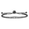 Lex & Lu Sterling Silver Ruthenium-plated CZ 5'' to 9'' Adjustable Bracelet - 2 - Lex & Lu