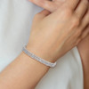 Lex & Lu Sterling Silver w/Rhodium CZ 5'' to 9'' Adjustable Bracelet LAL45352 - 5 - Lex & Lu