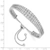 Lex & Lu Sterling Silver w/Rhodium Graduated CZ 3 Strand Adjustable Bracelet - 2 - Lex & Lu