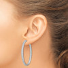 Lex & Lu Sterling Silver Pave 2'' Diameter CZ In & Out Hoop Earrings - 3 - Lex & Lu