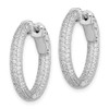 Lex & Lu Sterling Silver w/Rhodium CZ In & Out Hinged Hoop Earrings LAL45376 - 2 - Lex & Lu