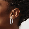 Lex & Lu Sterling Silver w/Rhodium CZ Teardrop Hinged Hoop Earrings LAL45381 - 3 - Lex & Lu