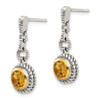 Lex & Lu Sterling Silver w/Gold-tone Flash Gold-plated Citrine Earrings - 2 - Lex & Lu