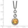 Lex & Lu Sterling Silver w/Gold-tone Flash GP Citrine Necklace - 3 - Lex & Lu