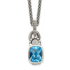 Lex & Lu Sterling Silver Sky Blue Topaz & Diamond Necklace - Lex & Lu