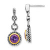 Lex & Lu Sterling Silver w/Gold-tone Flash Gold-plated Amethyst Earrings - Lex & Lu