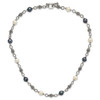 Lex & Lu Sterling Silver FW Cultured Black & White Pearl Necklace - 5 - Lex & Lu