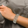 Lex & Lu Sterling Silver/Gold-tone Sky/Swiss/London Blue Topaz Cuff Bracelet - 4 - Lex & Lu
