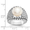 Lex & Lu Sterling Silver FW Cultured Pearl & Diamond Ring- 4 - Lex & Lu