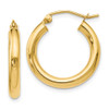 Lex & Lu 14k Yellow Gold Polished 3mm Hoop Earrings LAL45483 - Lex & Lu
