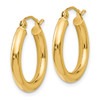 Lex & Lu 14k Yellow Gold Polished 3mm Hoop Earrings LAL45483 - 2 - Lex & Lu