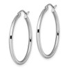 Lex & Lu 10k White Gold Polished Hinged Hoop Earrings LAL45506 - 2 - Lex & Lu