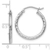 Lex & Lu 10k White Gold D/C Hinged Hoop Earrings LAL45510 - 4 - Lex & Lu