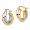 Lex & Lu 10k Two-tone Gold Polished Hinged Hoop Earrings LAL45516 - 2 - Lex & Lu