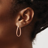 Lex & Lu 10k and Rose Gold Polished Hinged Hoop Earrings - 3 - Lex & Lu