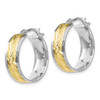 Lex & Lu 10k White Gold w/Yellow Rhodium Polished and D/C Earrings - 2 - Lex & Lu