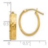 Lex & Lu 10k Yellow Gold Polished and D/C Oval Hinged Hoop Earrings - 4 - Lex & Lu
