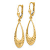 Lex & Lu 10k Yellow Gold & D/C Dangle Leverback Earrings LAL45562 - 2 - Lex & Lu