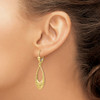 Lex & Lu 10k Yellow Gold & D/C Dangle Leverback Earrings LAL45562 - 3 - Lex & Lu