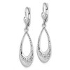 Lex & Lu 10k White Gold Polished & D/C Leverback Earrings - 2 - Lex & Lu