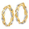 Lex & Lu 10k Yellow Gold Two-tone Braided Hoop Earrings LAL45586 - 2 - Lex & Lu