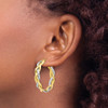 Lex & Lu 10k Yellow Gold Two-tone Braided Hoop Earrings LAL45586 - 3 - Lex & Lu