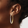 Lex & Lu 10k Gold White Rhodium-plated D/C Hoop Earrings - 3 - Lex & Lu