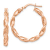 Lex & Lu 10K Rose Gold Polished Twisted Hoop Earrings LAL45615 - Lex & Lu