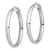 Lex & Lu 10k White Gold Polished Hoop Earrings LAL45624 - 2 - Lex & Lu