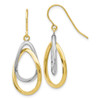 Lex & Lu 10k Two-tone Gold Polished Shepherd Hook Dangle Earrings - Lex & Lu