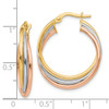 Lex & Lu 10k Tri-color Gold Polished and Textured Twisted Hoop Earrings - 4 - Lex & Lu