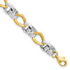 Lex & Lu 10k Two-tone Gold Polished and D/C Link Bracelet - Lex & Lu