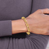 Lex & Lu 10k Yellow Gold Polished and Textured Link Bracelet LAL45754 - 6 - Lex & Lu