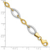 Lex & Lu 10k Two-tone Gold Polished and Textured Link Bracelet LAL45757 - 4 - Lex & Lu