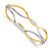 Lex & Lu 10k Yellow Gold White Rhodium Twisted Bangle Bracelet - Lex & Lu