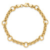 Lex & Lu 10k Yellow Gold Polished D/C Bracelet - 5 - Lex & Lu