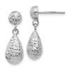 Lex & Lu 14K White Gold D/C Post Dangle Earrings - Lex & Lu