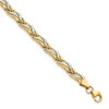 Lex & Lu 14k Yellow Gold w/Rhodium D/C Bracelet LAL45871 - Lex & Lu