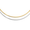 Lex & Lu 14k Two-tone Gold 2mm Reversible w/Adj. Chain Omega Necklace - 2 - Lex & Lu