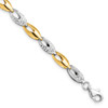 Lex & Lu 14k Yellow Gold Two-tone D/C Bracelet LAL45895 - Lex & Lu