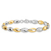 Lex & Lu 14k Yellow Gold Two-tone D/C Bracelet LAL45895 - 3 - Lex & Lu