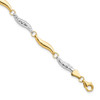 Lex & Lu 10k Yellow Gold w/Rhodium D/C Bracelet LAL45939 - Lex & Lu