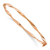 Lex & Lu 14K Rose Gold Polished Twisted Hinged Bangle - Lex & Lu