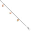 Lex & Lu Sterling Silver Rose-tone 18k Flash Plated Anklet Adj. (9-10) - Lex & Lu