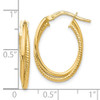 Lex & Lu 14k Gold Polished Textured Oval Hoop Earrings - 4 - Lex & Lu